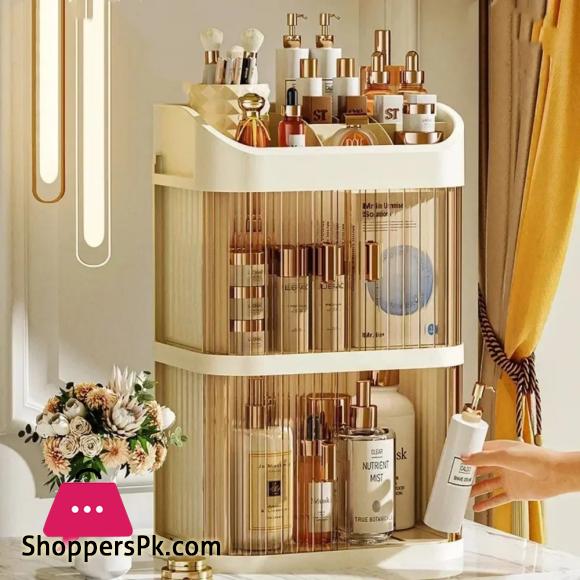 3-Layer Makeup Storage Box Dust-proof Cosmetic Organizer