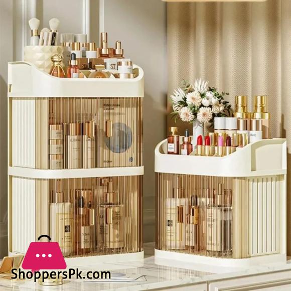 3-Layer Makeup Storage Box Dust-proof Cosmetic Organizer
