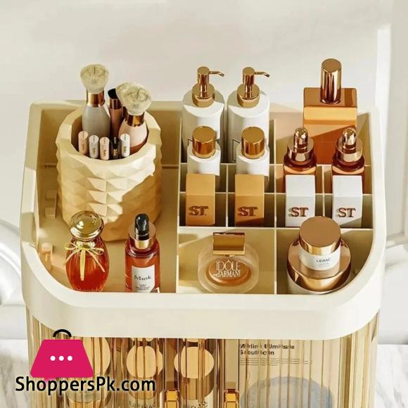 3-Layer Makeup Storage Box Dust-proof Cosmetic Organizer