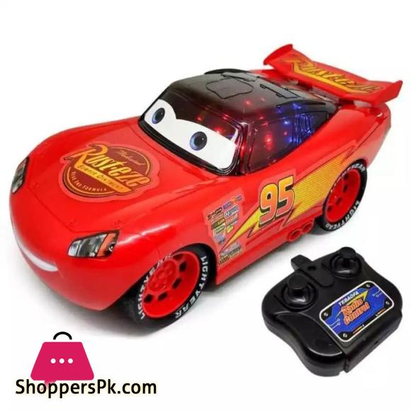 3D MC Queen 1:16 Remote Control Car Plastic Lightning McQueen Vehicle Lights