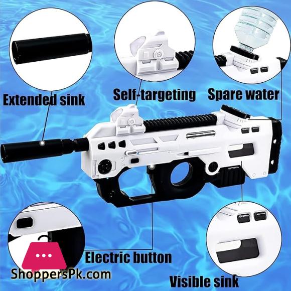 32 Ft High Pressure Electric Water Guns Water Blaster Shooting Outdoor Beach Pool Toys