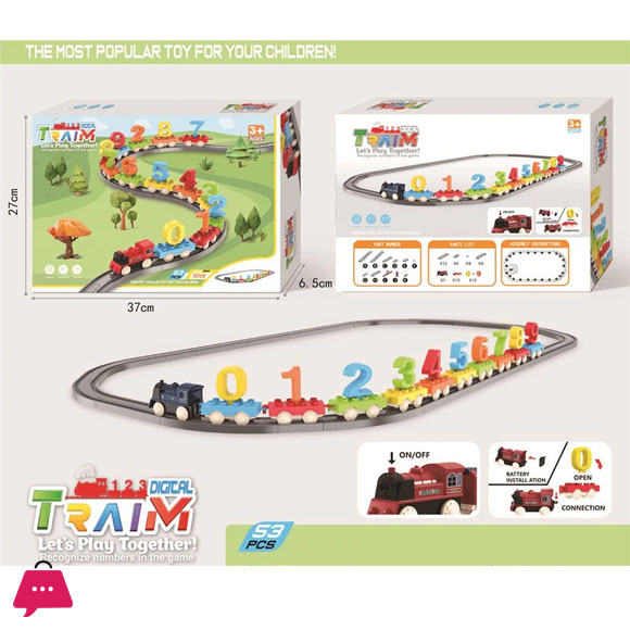 53-Piece Digital Electric Assembly Track Car Excluding 2 X AAA Batteries
