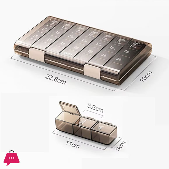 7 Days Pill Case Colorful Design Stackable 3 Times a Day Pill Organizer Box