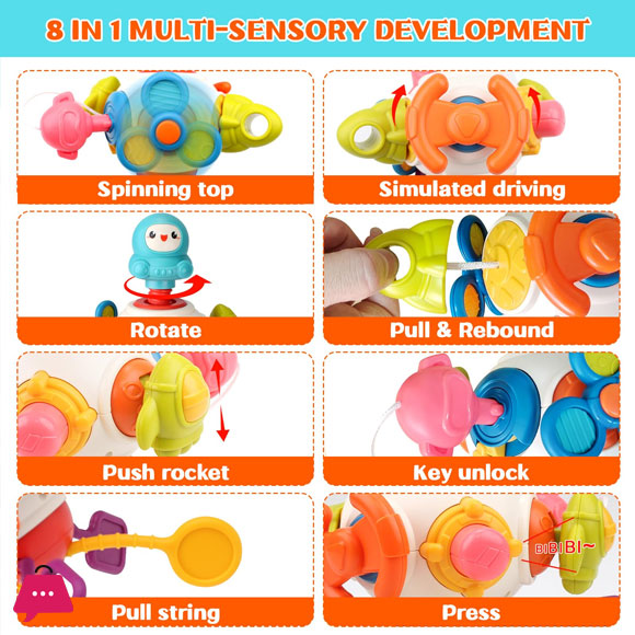 8 in 1 Activity Space Busy Cube Toys Sensory Fidget Motor Skills Early Development Toy
