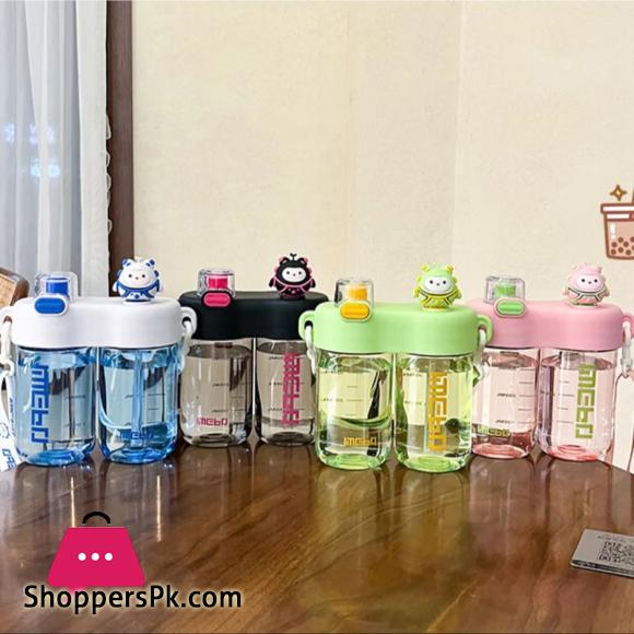 840ML Plastic Cup For Kids Cute Cartoon Doll Sippy Cup