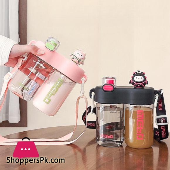840ML Plastic Cup For Kids Cute Cartoon Doll Sippy Cup