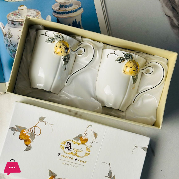 Angela Strawberry Luxe Ceramic Couple Mug 2 Pcs