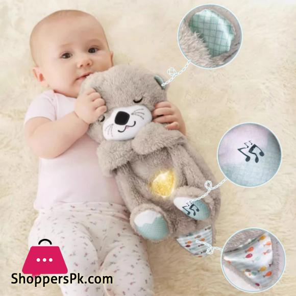 Breathing Otter Sleep and Playmate Otter Musical Stuffed Baby Plush Toy with Light Sound Newborn Sensory Comfortable Baby Gifts