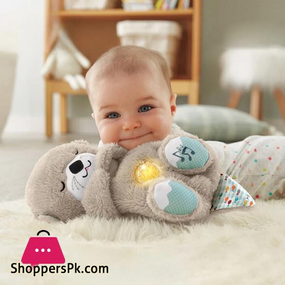 Breathing Otter Sleep and Playmate Otter Musical Stuffed Baby Plush Toy with Light Sound Newborn Sensory Comfortable Baby Gifts