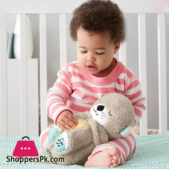 Breathing Otter Sleep and Playmate Otter Musical Stuffed Baby Plush Toy with Light Sound Newborn Sensory Comfortable Baby Gifts