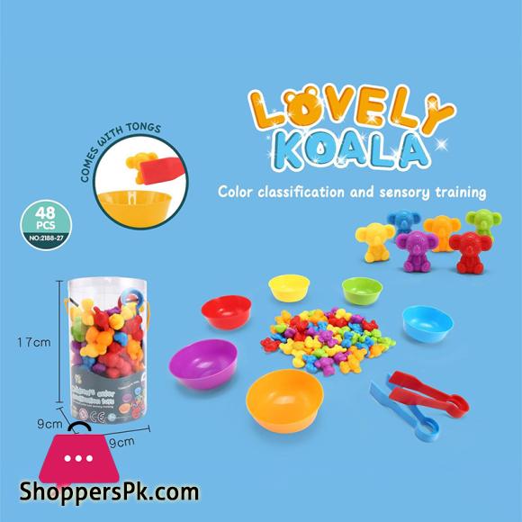 Childrens Rainbow Soft koala Counting Classification Early Education Cognitive Toys Montessori Mathematics Teaching Aids Set