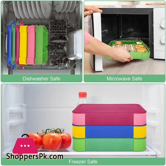Compartment Lunch Box Plastic Portable Lunchbox Students Office Bento Box Microwave Food Containers With Fork And Spoon