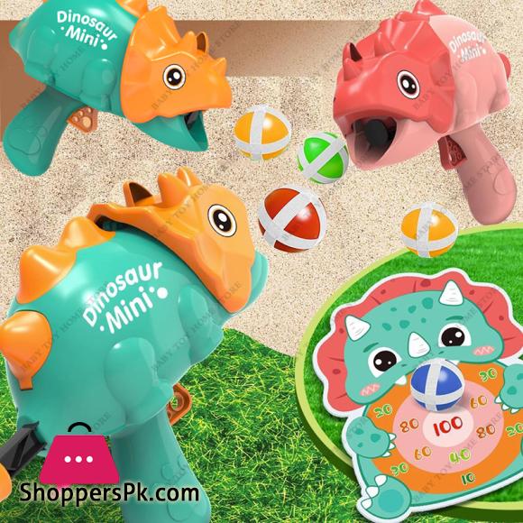 Dino Target Toy Play Set For Kids Shooting Gun Dart Board