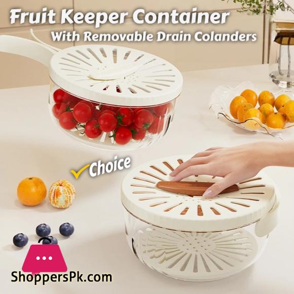 Drain Basket Keeper Container Practical Fruit Colander Food Storage Container Removable Basket for Strawberry