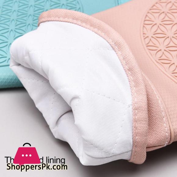Durable Oven Mitt Silicone Soft Cotton Lining Oven Glove Anti-scalding Anti-slip Heat Resistant Microwave Glove Kitchen Supplies