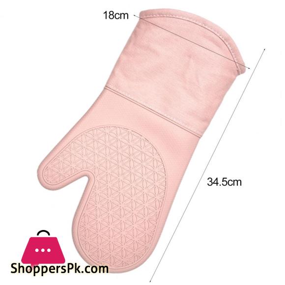 Durable Oven Mitt Silicone Soft Cotton Lining Oven Glove Anti-scalding Anti-slip Heat Resistant Microwave Glove Kitchen Supplies
