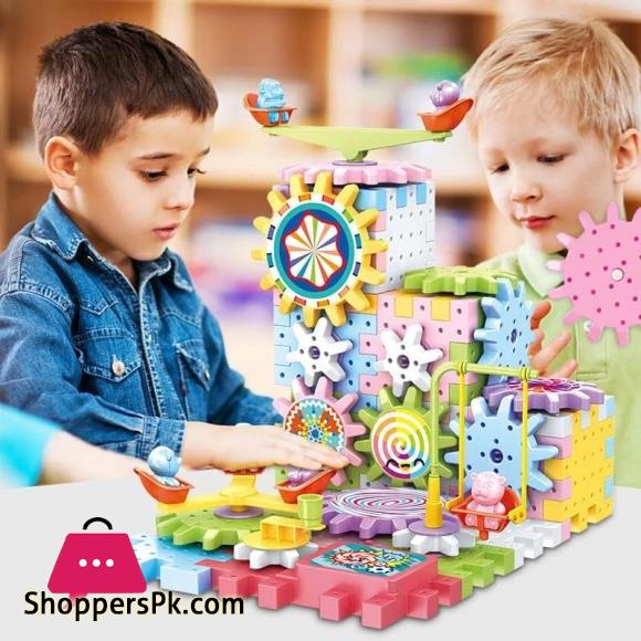 Electric Building Block Gear Toy Set DIY Plastic Brick Toys Colourful Building Block 83 Pcs