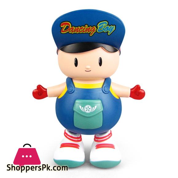 Electric Dancing Big Head Boy Walking Dancing Doll Lighting Music Kid Toy