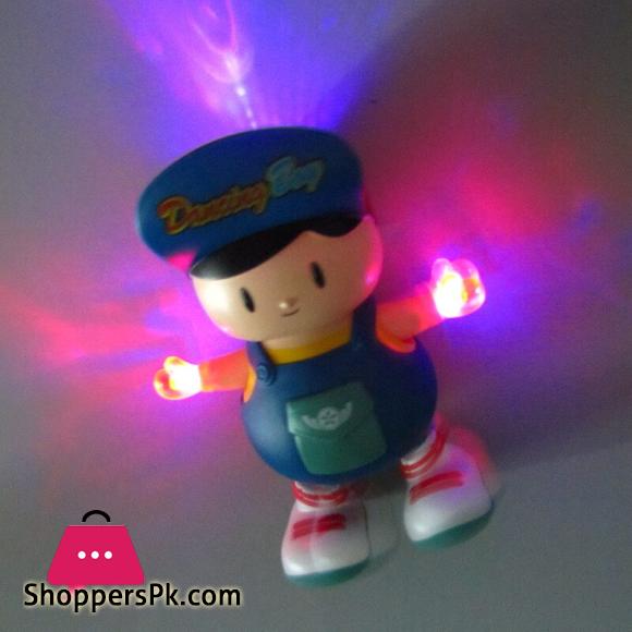 Electric Dancing Big Head Boy Walking Dancing Doll Lighting Music Kid Toy