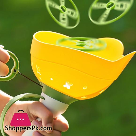 Flying Saucer Disc Launcher Kids Flying Toys Pull String UFO Throw Catch Outdoor Sport Propeller Children Toys Gift For Boy Girl