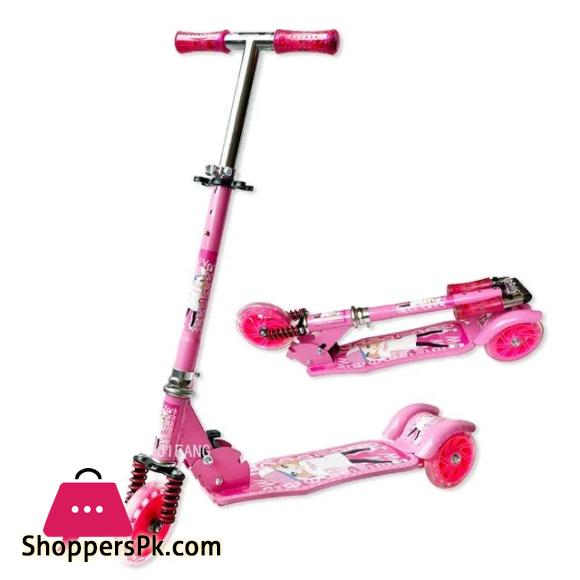 High Quality 3-Wheel Portable Stylish Padded Handles Kick Scooter Flashing Wheels 6-10 Years Kids