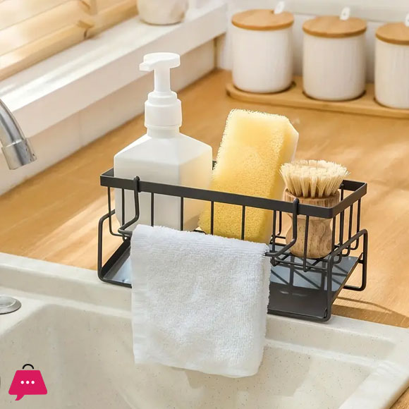 Metal Kitchen Sink Caddy with Drainage Basket
