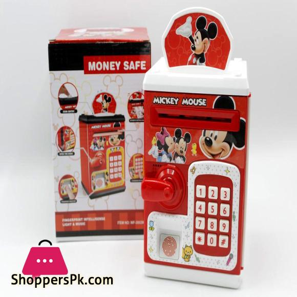 Mickey Mouse Finger Print & Number Bank Money Saver ATM with Light Music