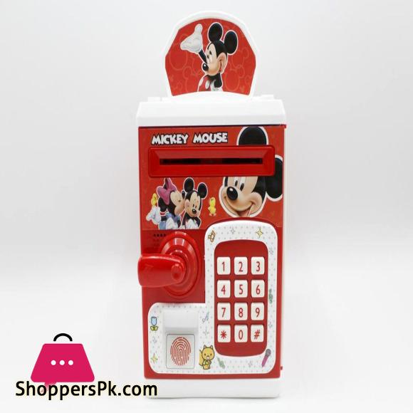 Mickey Mouse Finger Print & Number Bank Money Saver ATM with Light Music