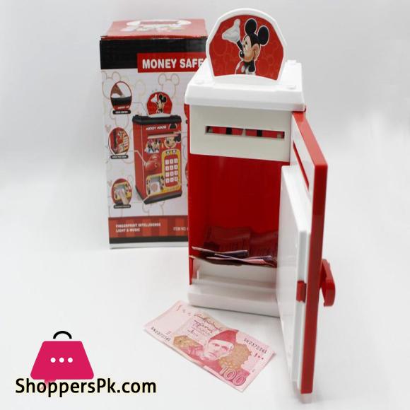 Mickey Mouse Finger Print & Number Bank Money Saver ATM with Light Music