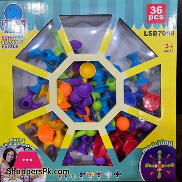 Mini Suckers (Squigz) Suction Building Blocks – Construction Toy – 90 Pieces