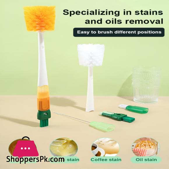 Multi-functional 5-in-1 Cup Brush Cleaning Brush Long Handle Cup Washing Artifact Bottle Brush