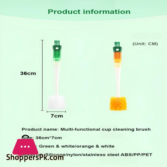 Multi-functional 5-in-1 Cup Brush Cleaning Brush Long Handle Cup Washing Artifact Bottle Brush