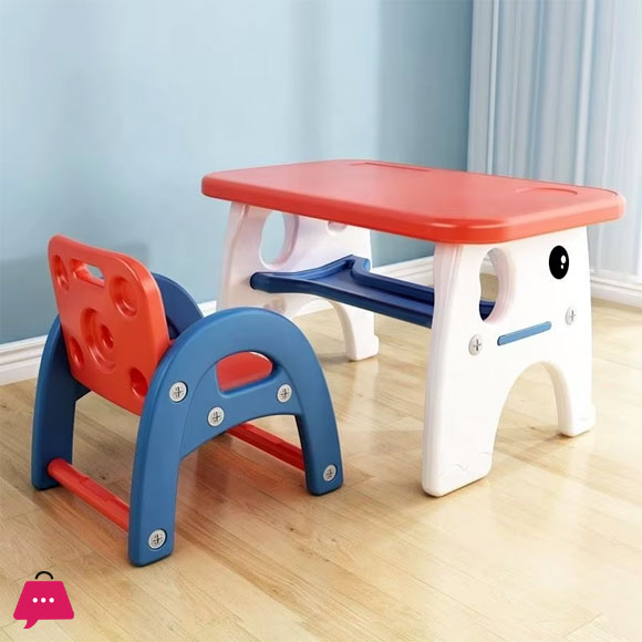 Multipurpose Children Kids Plastic Table and Chair Set Study Desk Homework Table Learning Table