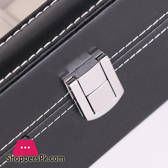 PU Leather Watch Box For Men Watch Display Case With Glass 12-Watch
