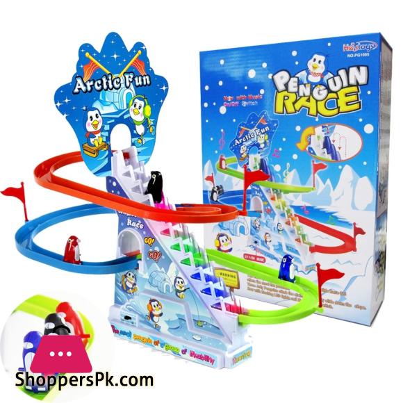 Penguin Slide Race Track With Flashing Rhythmic Music & Light Toy