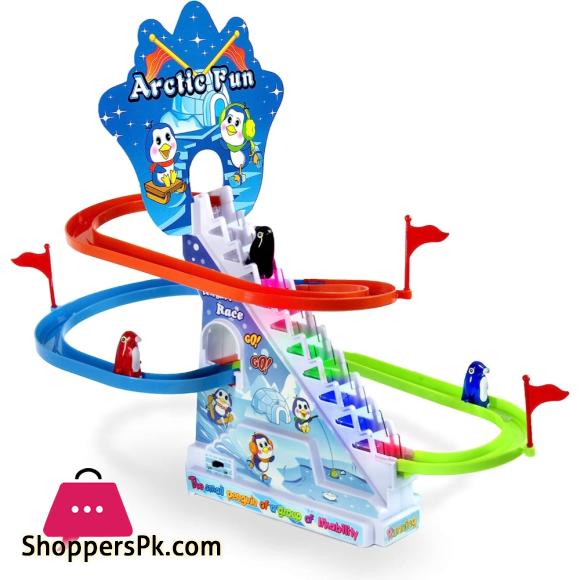 Penguin Slide Race Track With Flashing Rhythmic Music & Light Toy