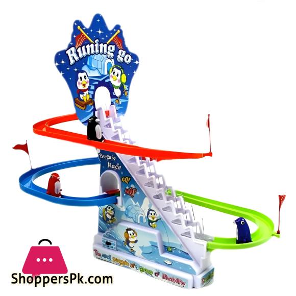Penguin Slide Race Track With Flashing Rhythmic Music & Light Toy