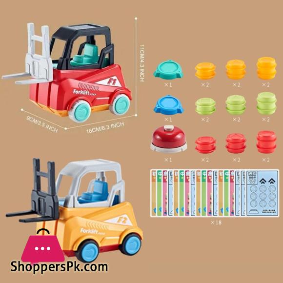 Plastic Engineer Forklift Transport Game Sorting Game Interactive Board Games Stacking Toys with Bell Funy Educational Toy