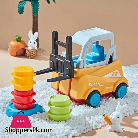 Plastic Engineer Forklift Transport Game Sorting Game Interactive Board Games Stacking Toys with Bell Funy Educational Toy