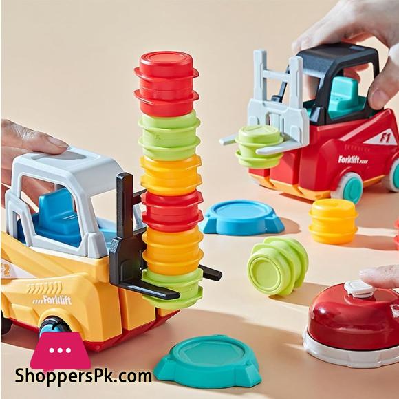 Plastic Engineer Forklift Transport Game Sorting Game Interactive Board Games Stacking Toys with Bell Funy Educational Toy