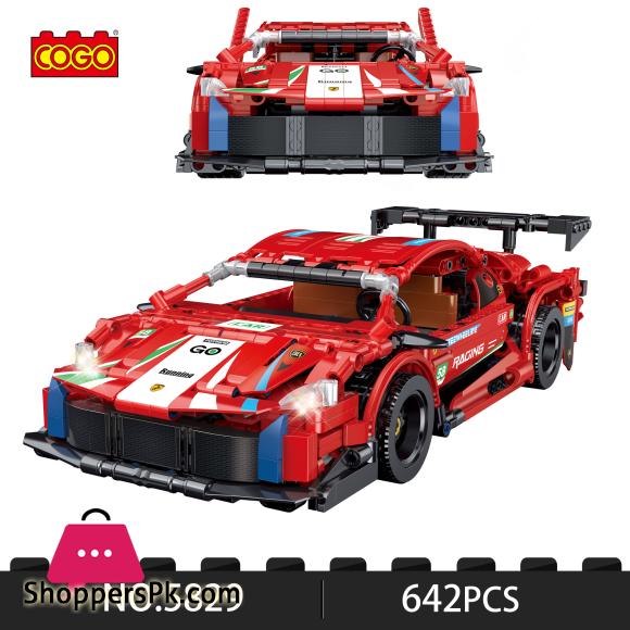 Red Racing Car Building Set - 642-Piece Collectible Sports Car Construction Kit - Perfect Back to School Toy for Boys
