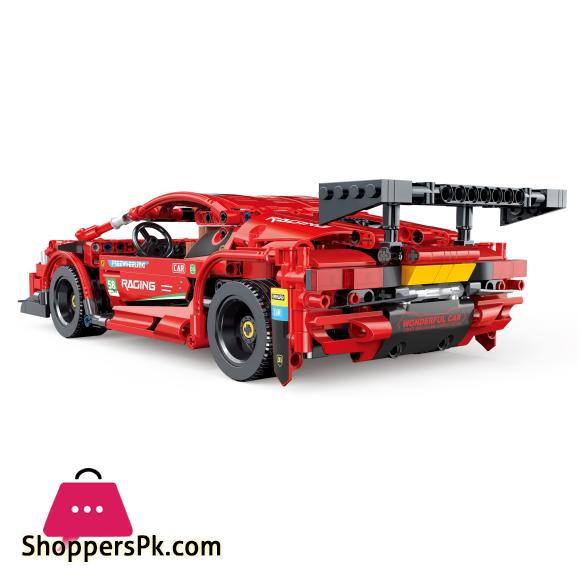 Red Racing Car Building Set - 642-Piece Collectible Sports Car Construction Kit - Perfect Back to School Toy for Boys