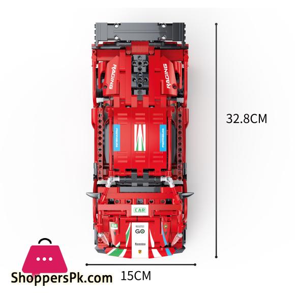 Red Racing Car Building Set - 642-Piece Collectible Sports Car Construction Kit - Perfect Back to School Toy for Boys