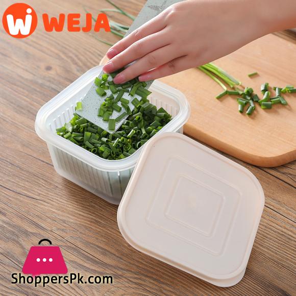 Refrigerator Fruit and Vegetable Storage Box Kitchen Drain Storage Box With Cover