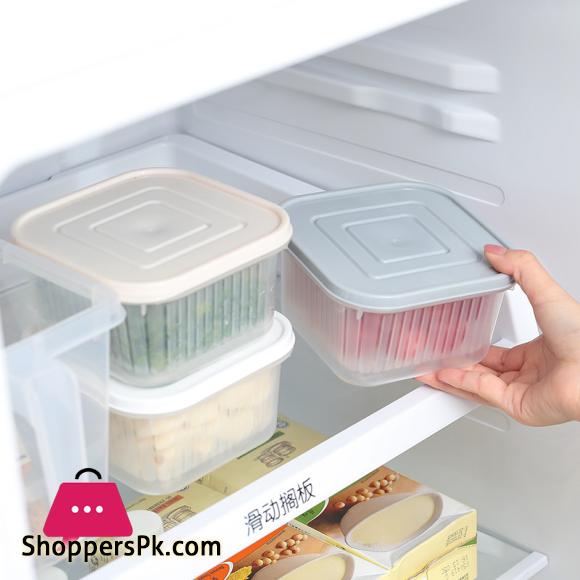 Refrigerator Fruit and Vegetable Storage Box Kitchen Drain Storage Box With Cover