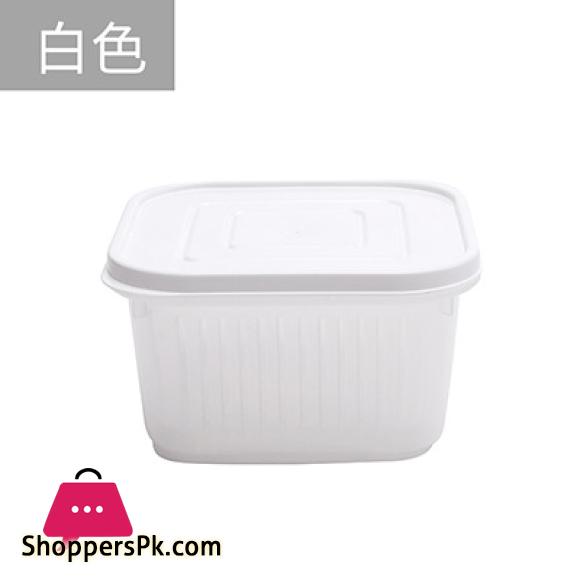 Refrigerator Fruit and Vegetable Storage Box Kitchen Drain Storage Box With Cover