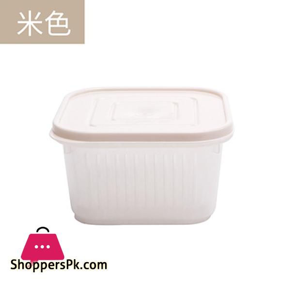 Refrigerator Fruit and Vegetable Storage Box Kitchen Drain Storage Box With Cover
