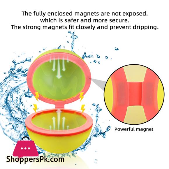 Reusable Silicone Magnetic Water Ball Quick Water Injection for Outdoor Water Fights in Summer Pack of 6