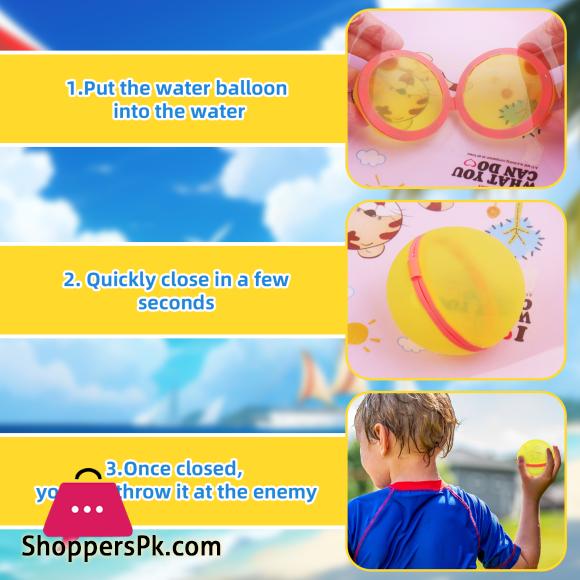 Reusable Silicone Magnetic Water Ball Quick Water Injection for Outdoor Water Fights in Summer Pack of 6