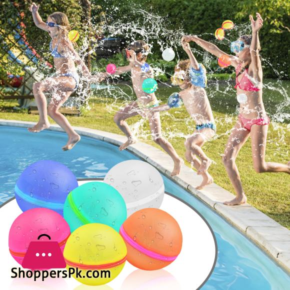 Reusable Silicone Magnetic Water Ball Quick Water Injection for Outdoor Water Fights in Summer Pack of 6